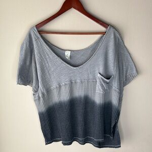 Free People Sun Dial Gray Short Sleeve Tee